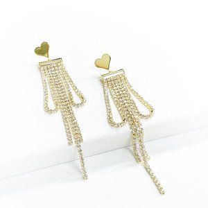 Heart stone drop earring